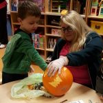 Scooping out the pumpkin in Lucan